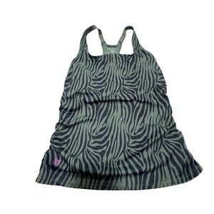 Ruby Ribbon Zebra Print Cami Tank Top Women Size 42 Stretch Athleisure Indie